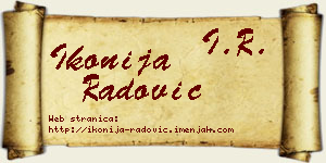 Ikonija Radović vizit kartica